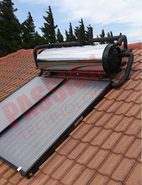 Coletor solar Titanium azul de placa lisa do revestimento do aquecedor de água solar compacto do telhado