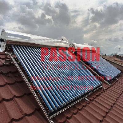 Aquecimento de água solar de Presssure do aquecedor de água solar de aço inoxidável inclinado 304 do telhado