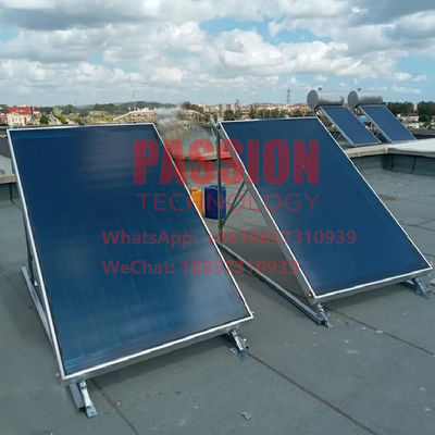 aquecedor de água solar do tela plano azul do coletor solar 200L de placa lisa da cor 2m2