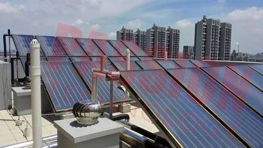 Coletor solar para o sistema de aquecimento do hotel, coletor de placa lisa do CE de calor solar de cobre da tubulação